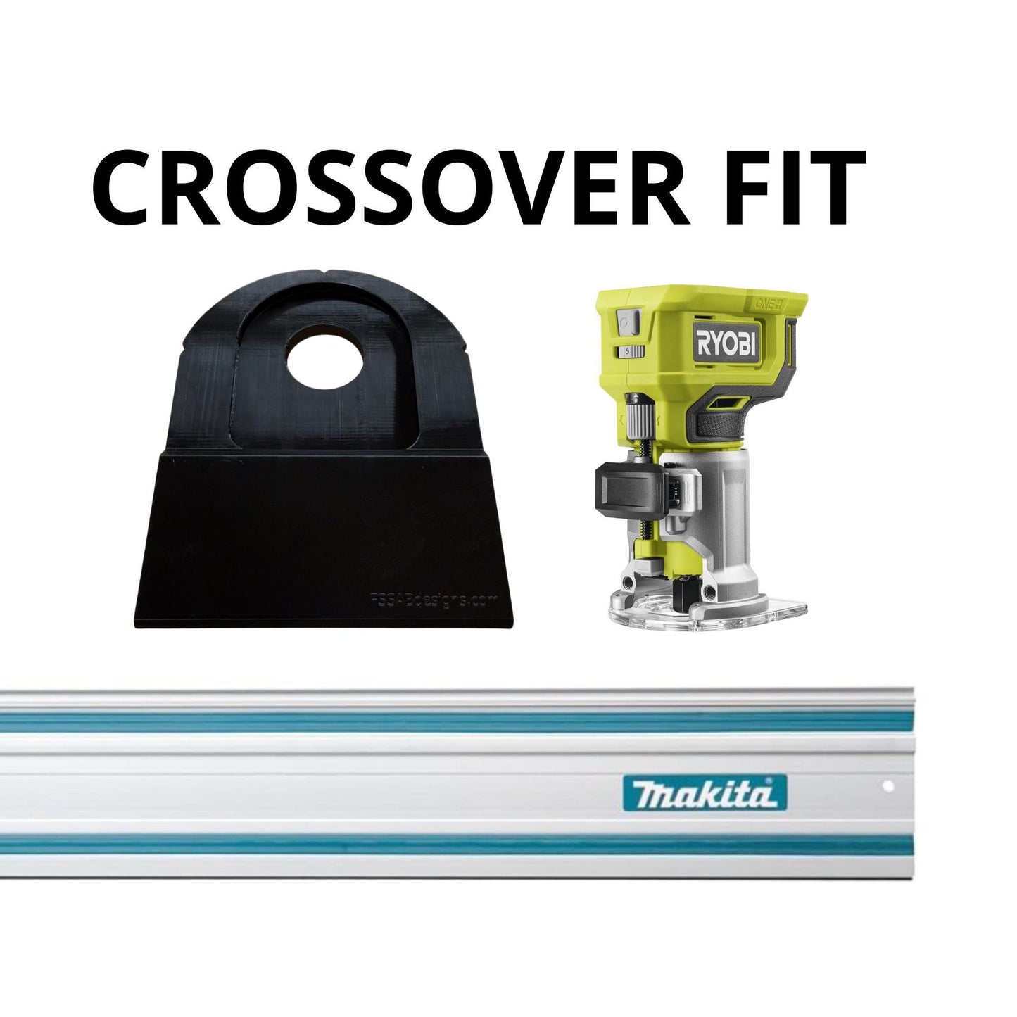 Ryobi RTR18 Router Adapter | Fits Makita Guide Rail | STL + 3MF Digital File