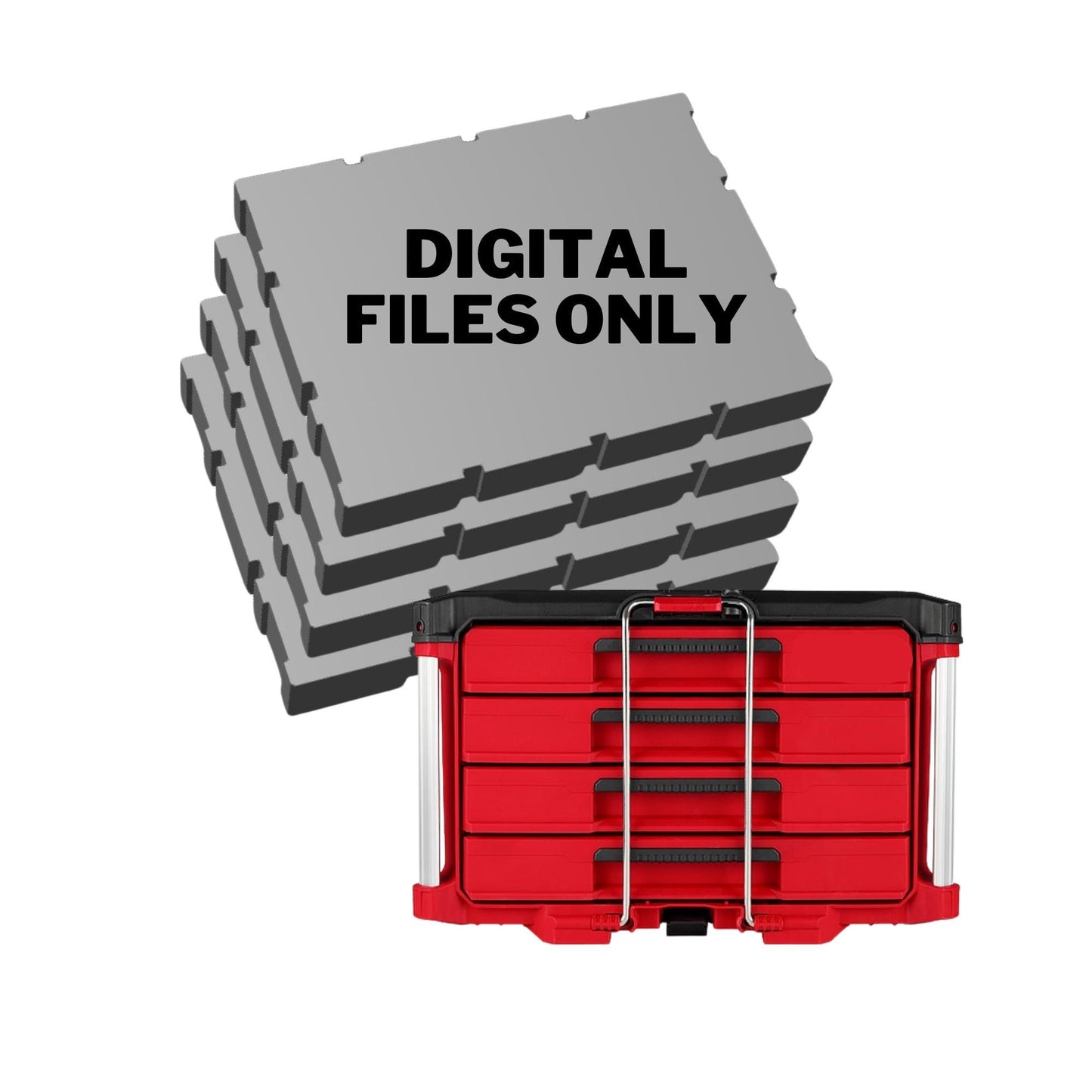Milwaukee Packout 4-Drawer Foam Insert Template DXF – Tool Organiser Pattern