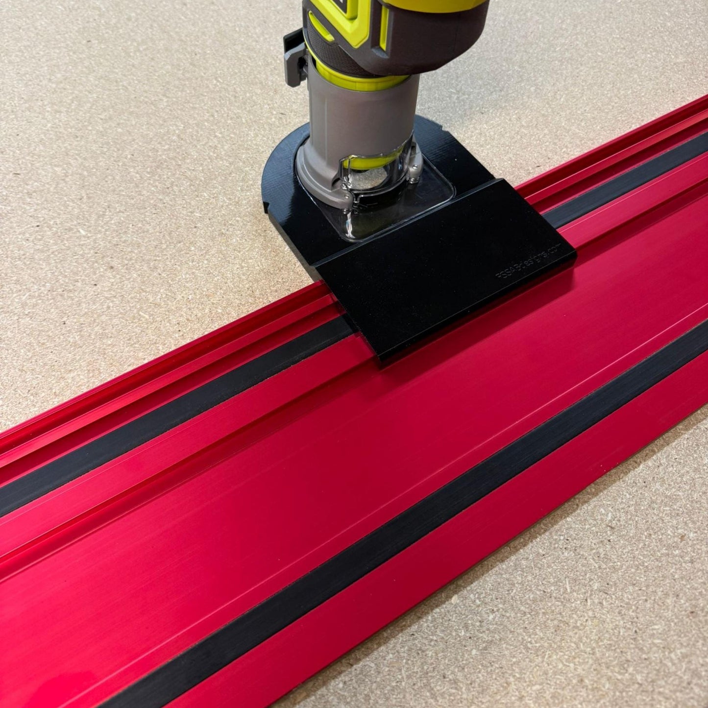 Router Adapter for Ryobi RTR18C | Fits Milwaukee GR1400 Rail | STL + 3MF Digital Files