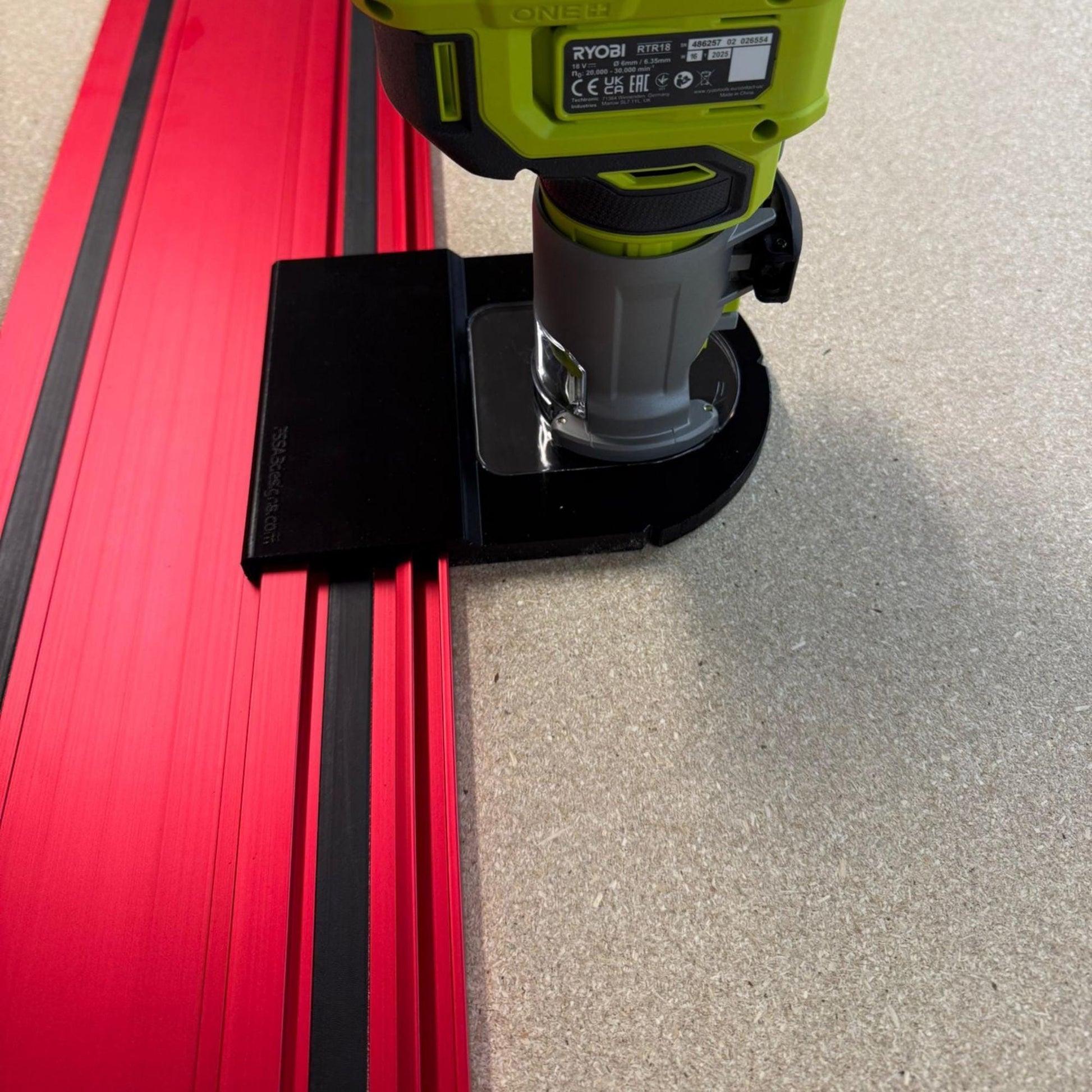 Ryobi RTR18 Router Adapter | Fits Milwaukee GR1400 Guide Rail | STL + 3MF Digital File