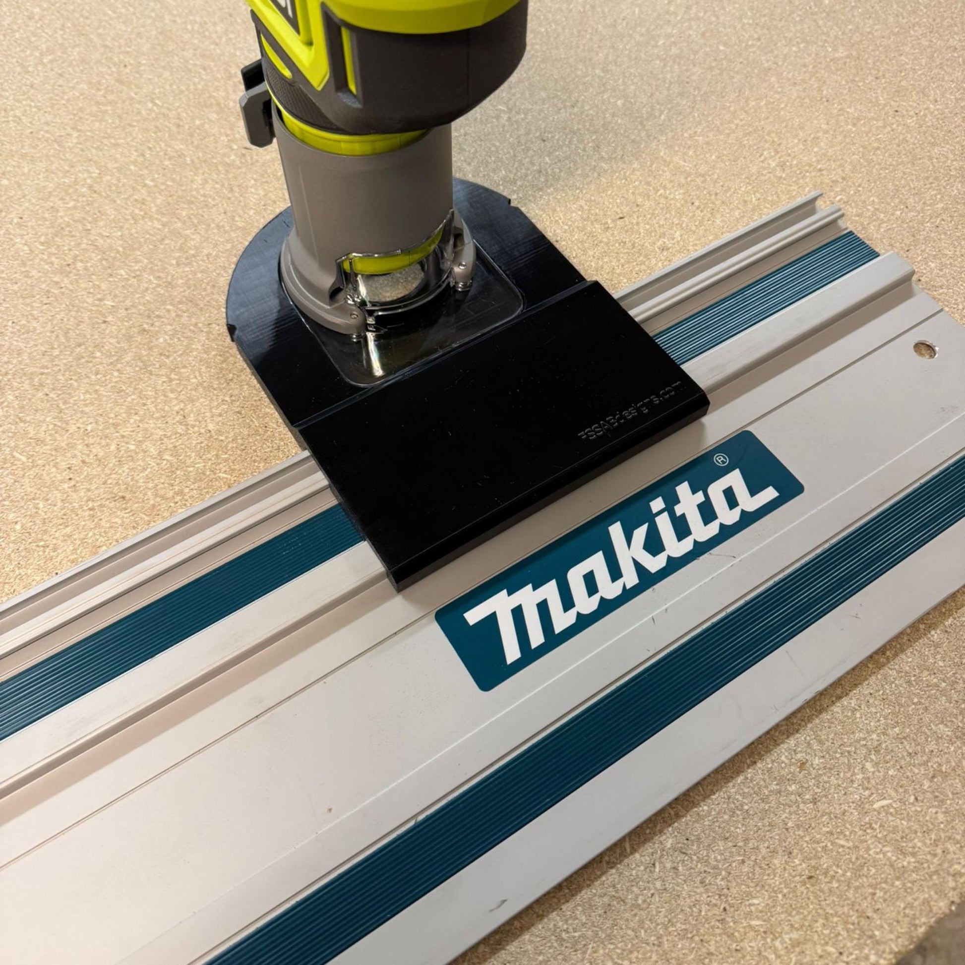 Router Adapter for Ryobi RTR18C | Fits Makita Guide Rail | STL + 3MF Digital Files