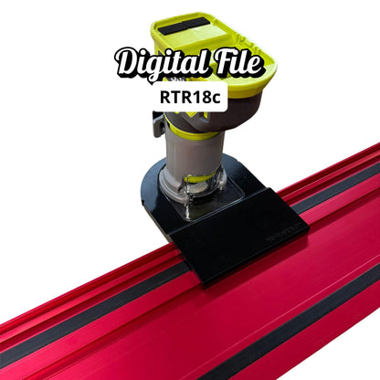 Router Adapter for Ryobi RTR18C | Fits Milwaukee GR1400 Rail | STL + 3MF Digital Files