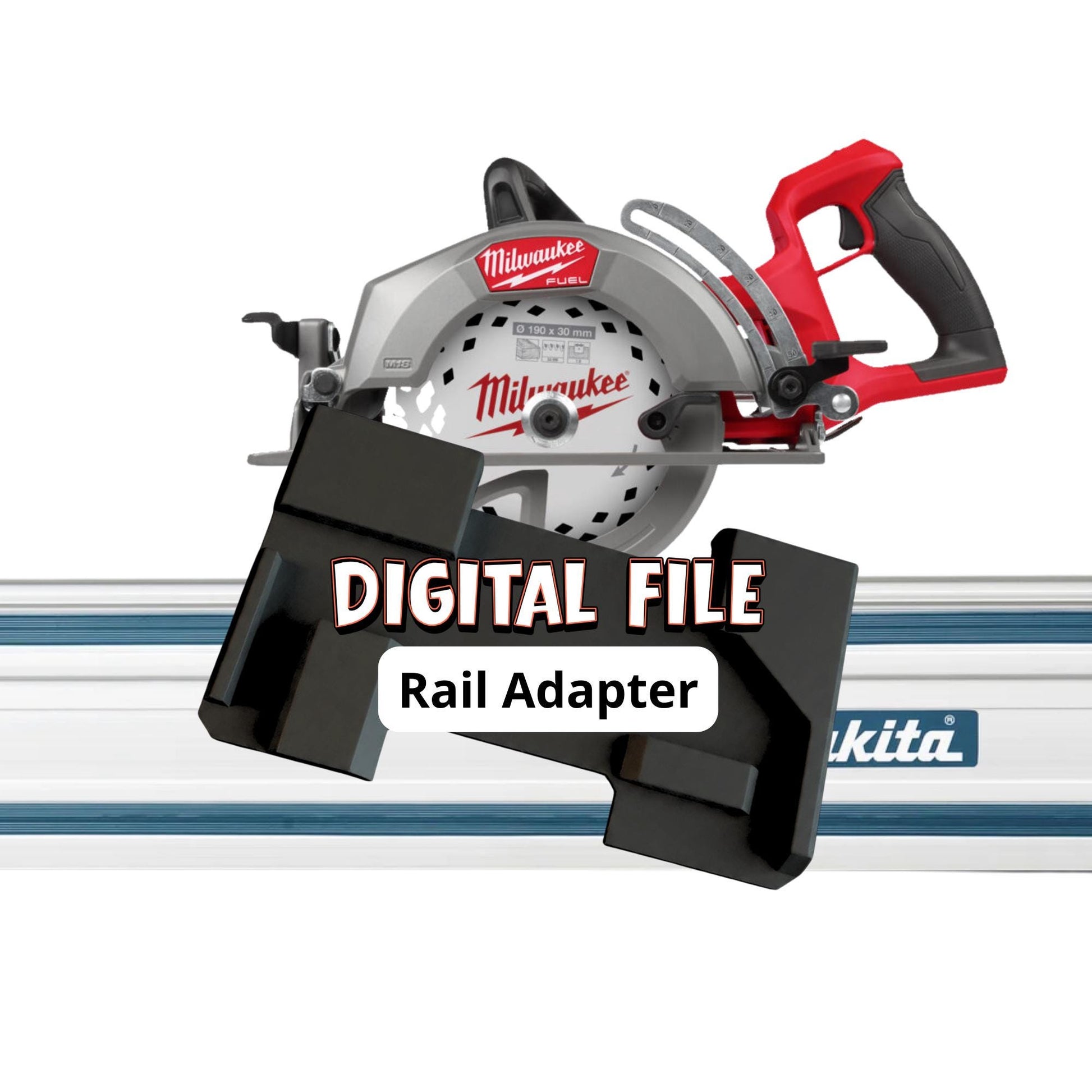Milwaukee M18 Track Saw Adapter for Makita Rail | STL + 3MF File