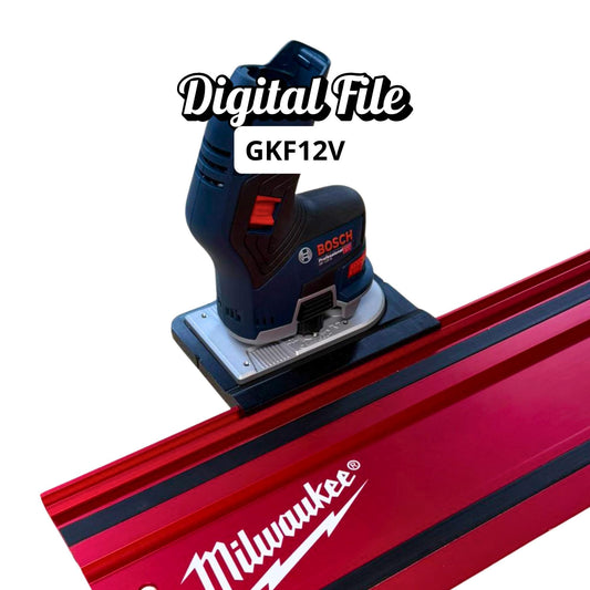 Router Adapter for Bosch GKF 12V | Fits Milwaukee GR1400 Rail | STL + 3MF Digital Files
