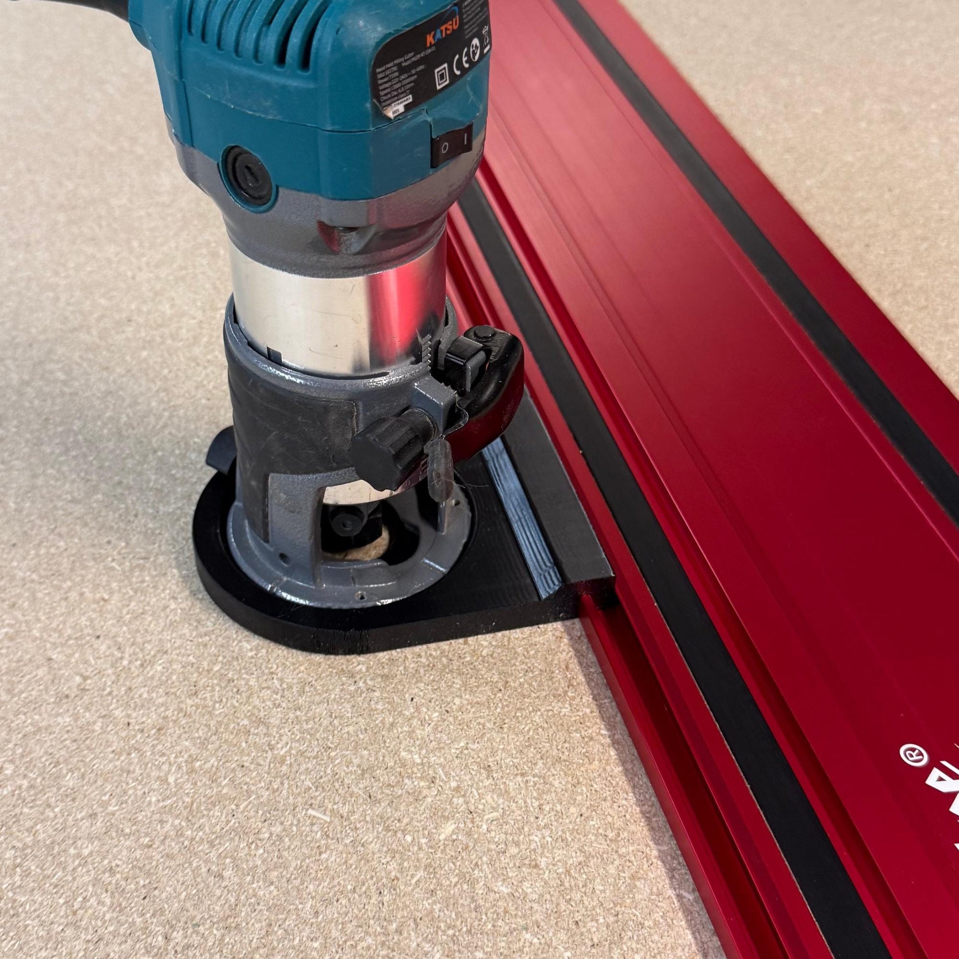 Router Adapter for KATSU Trim Router | Fits Milwaukee GR1400 Guide Rail | STL + 3MF Files