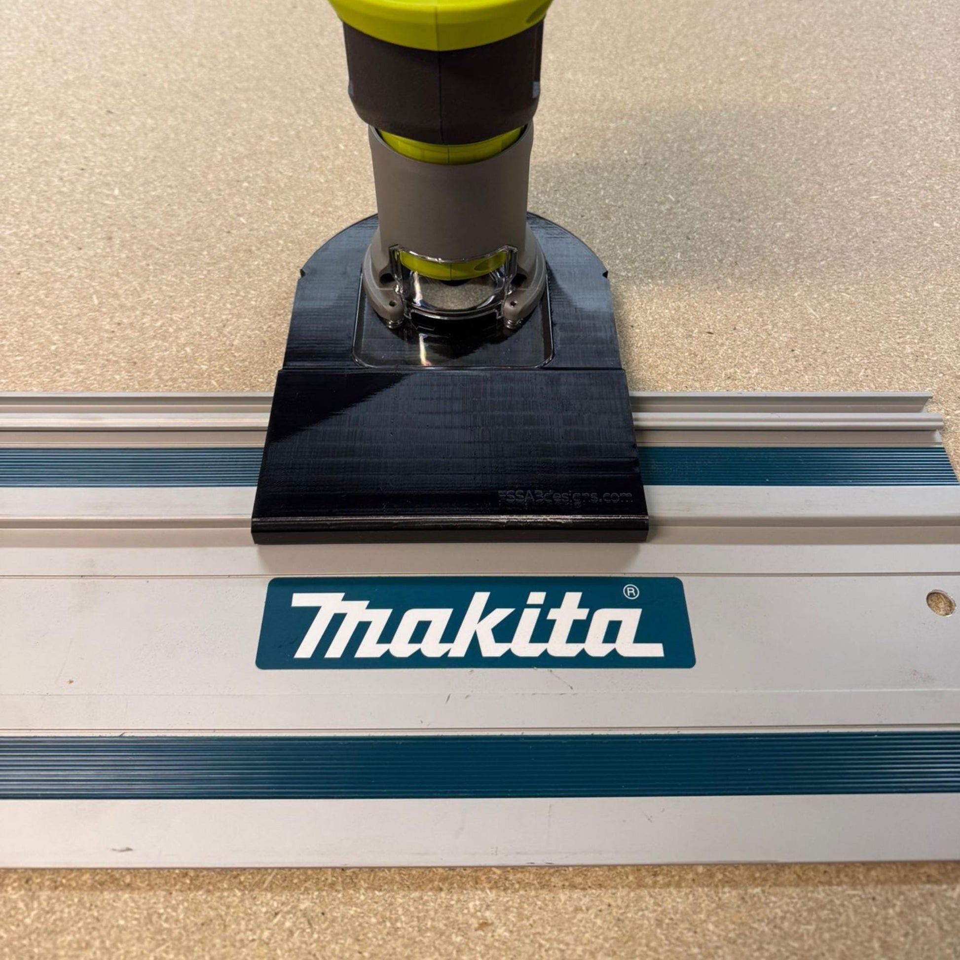 Router Adapter for Ryobi RTR18C | Fits Makita Guide Rail | STL + 3MF Digital Files