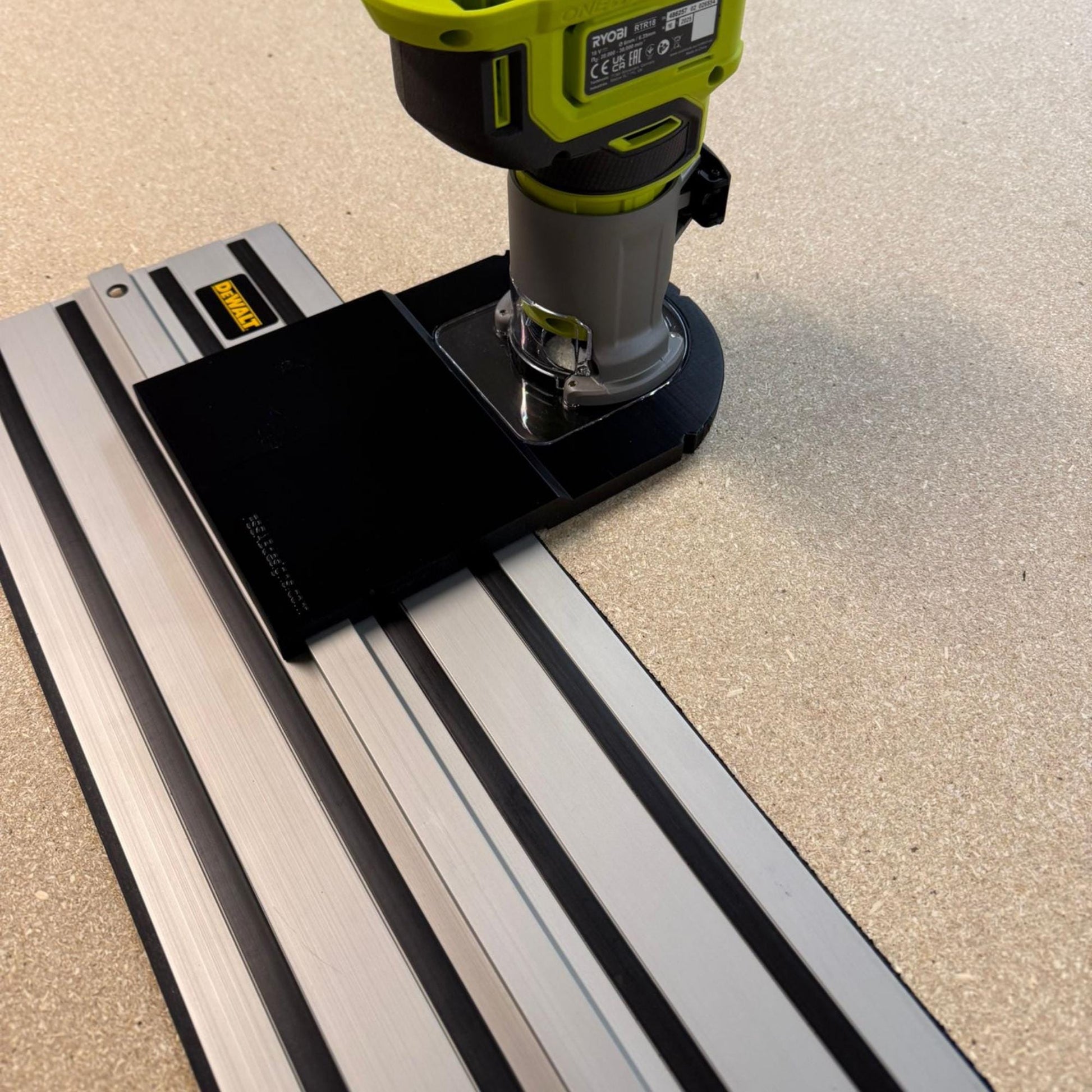 Ryobi RTR18 Router Adapter | Fits DeWalt Guide Rail | STL Digital Track Jig Files