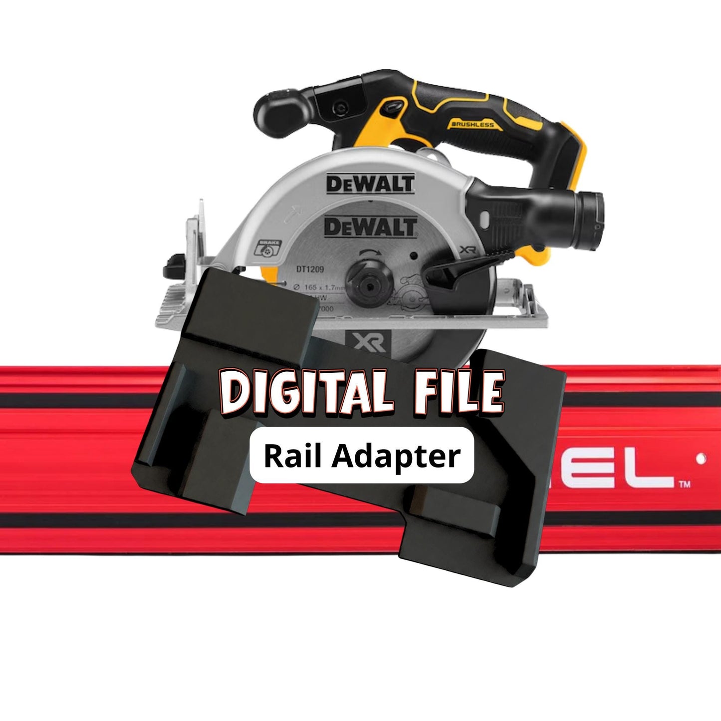 DeWalt Track Saw Adapter for Milwaukee GR1400 Rail | STL + 3MF File