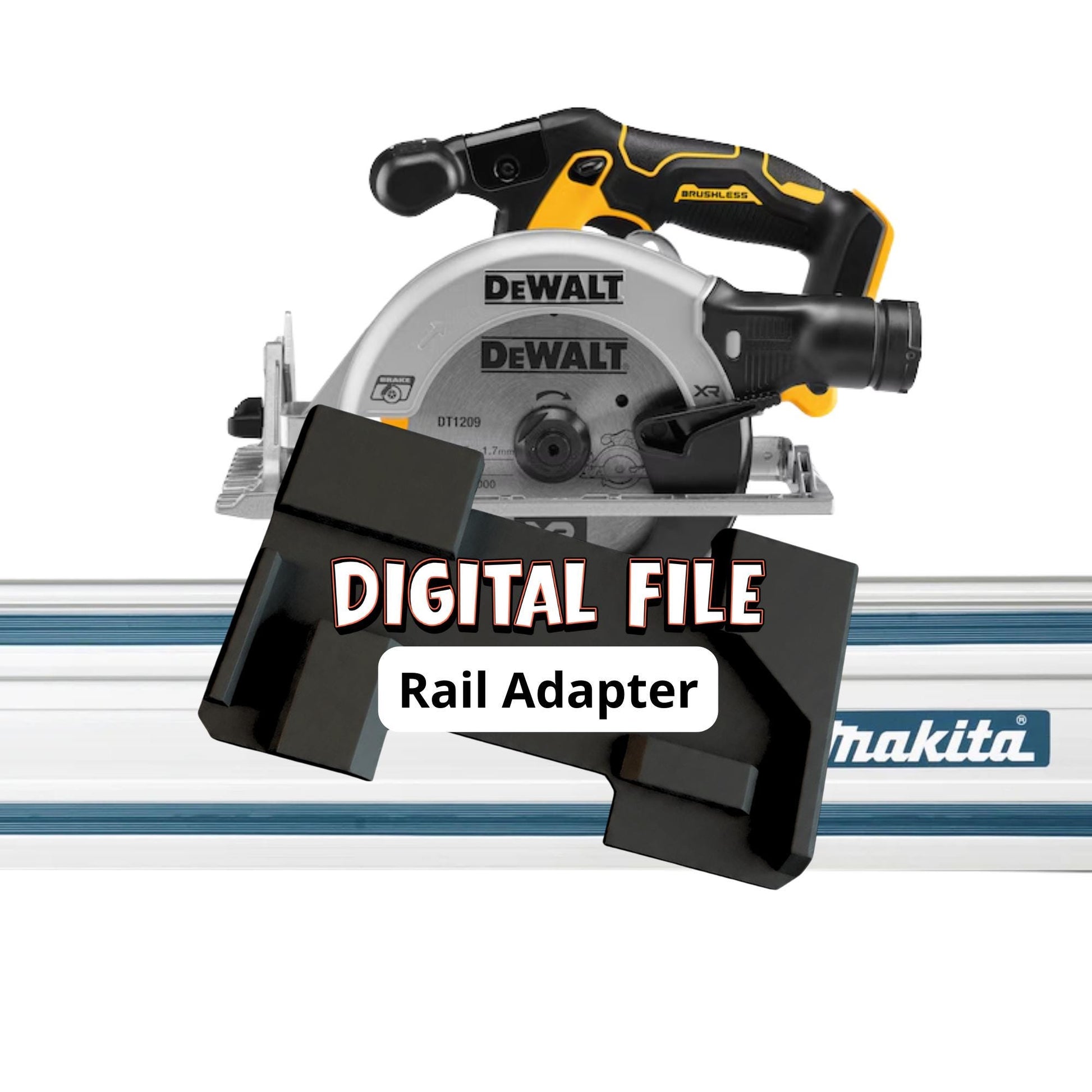 DeWalt Track Saw Adapter for Makita Guide Rail | 3D Print STL + 3MF File