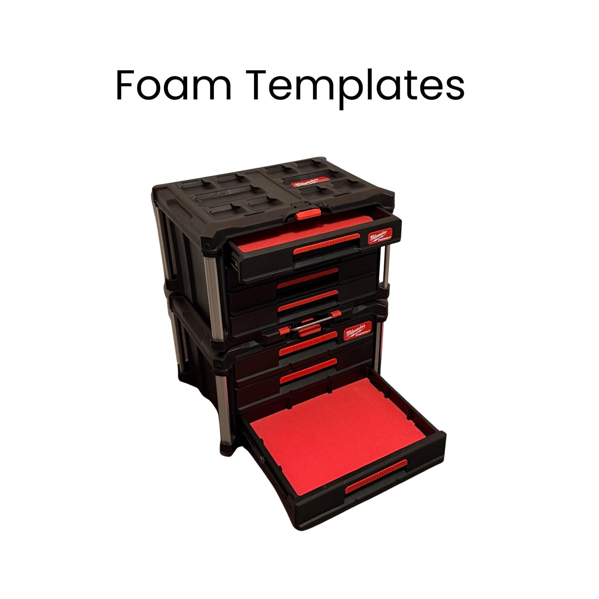 Milwaukee Packout Foam Templates DXF – 3-Drawer & 4-Drawer Set
