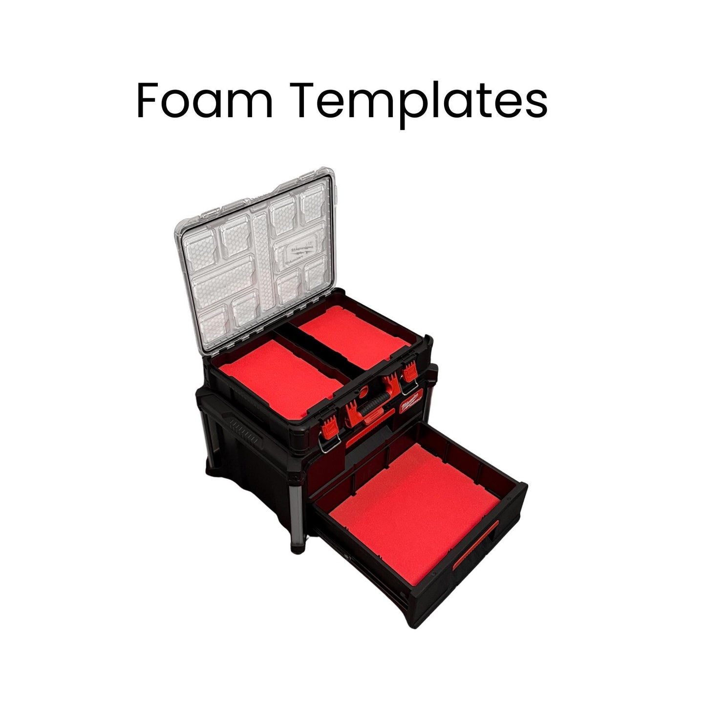 Milwaukee Packout Foam Templates DXF – 2 Drawer Tool Box & Organiser Set
