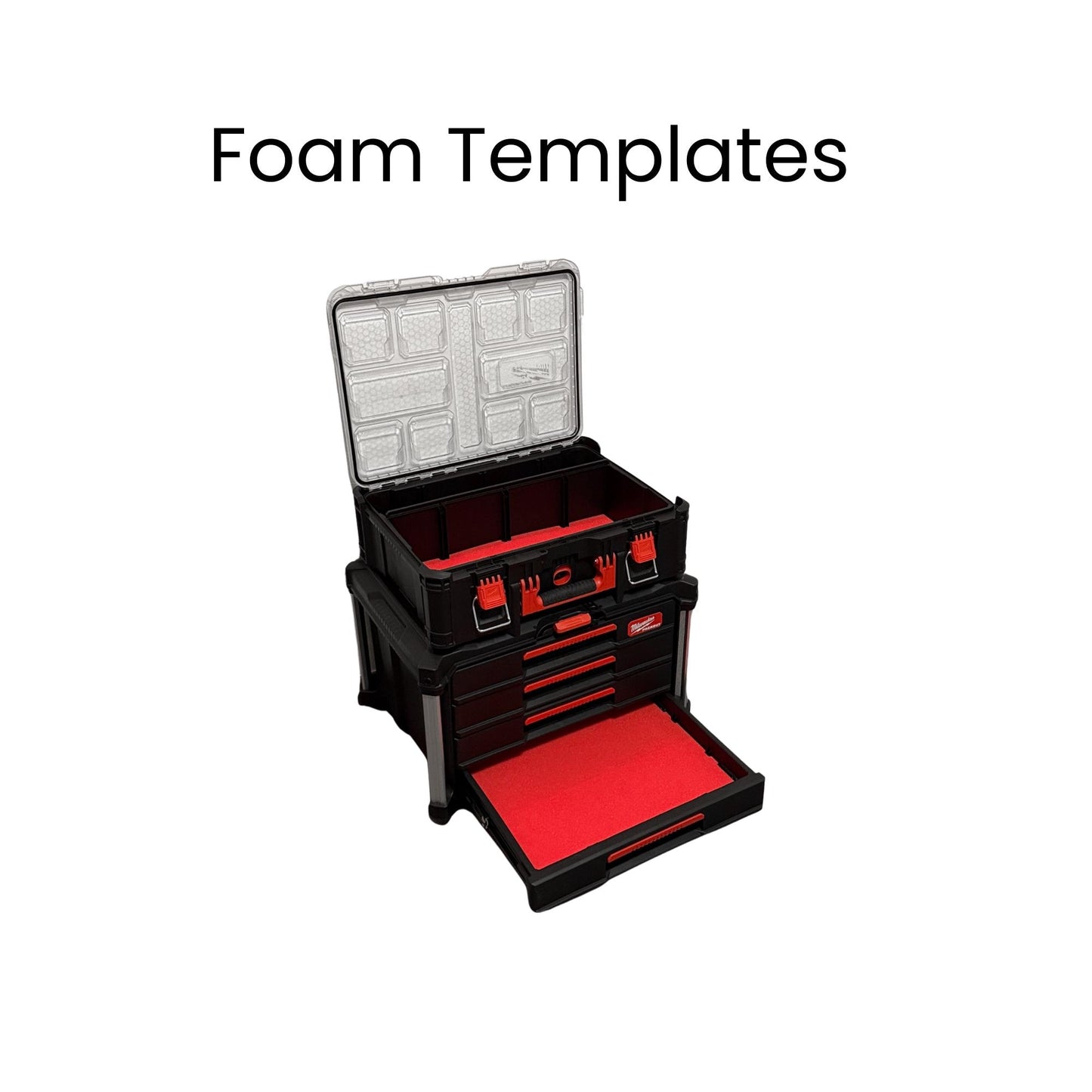 Milwaukee Packout Foam Templates DXF – 2 Drawer Tool Box & Deep Organiser Set