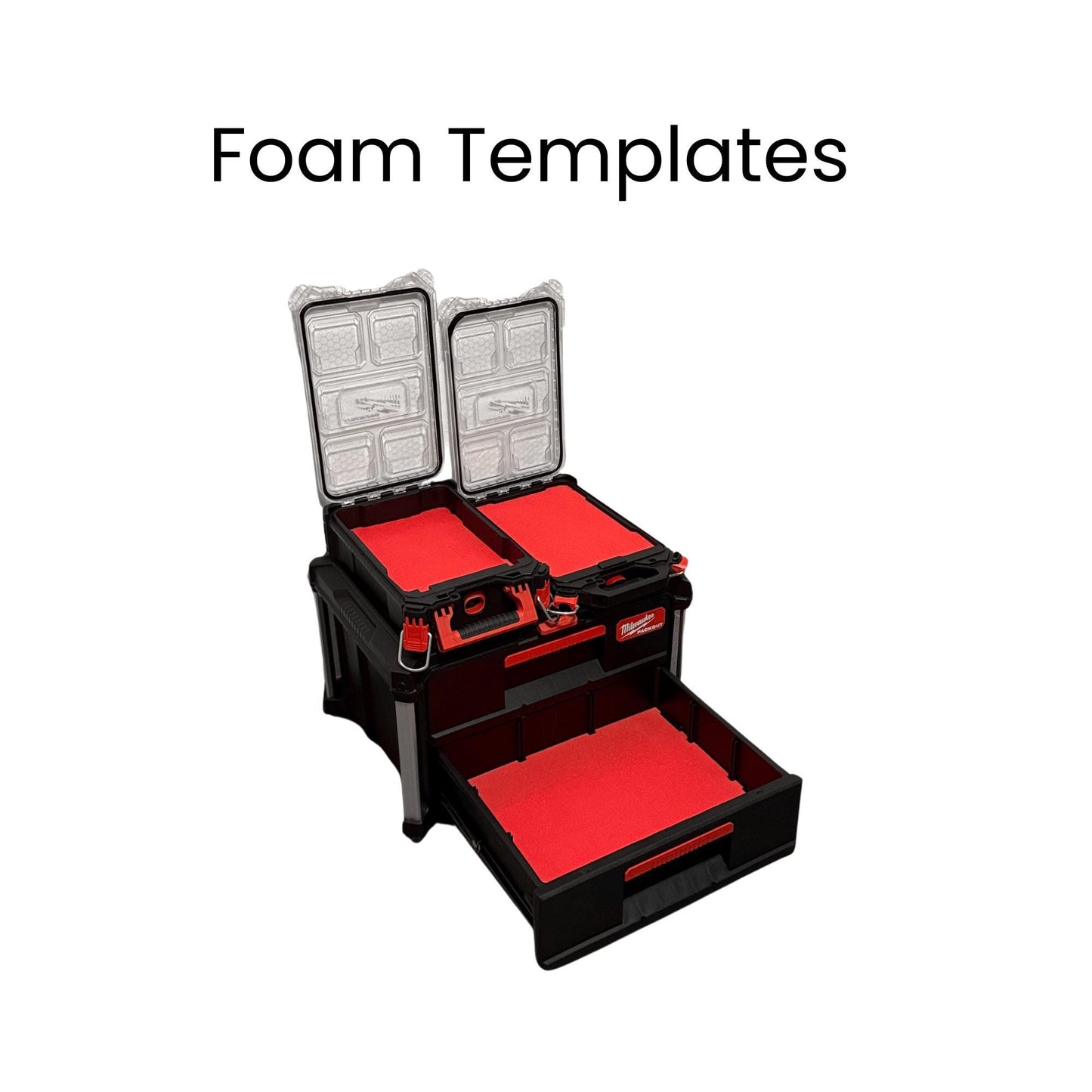 Milwaukee Packout Foam Templates DXF – 2 Drawer Compact Organiser 3 Pack Set