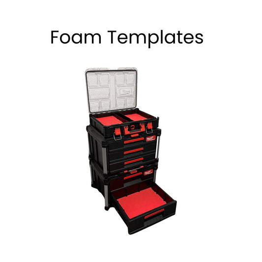 Milwaukee Packout Foam Templates DXF – 2 Drawer 3 Drawer Organiser Set
