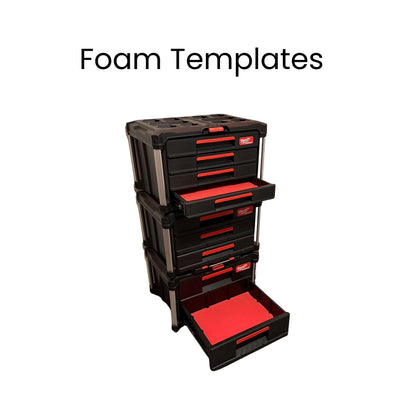 Milwaukee Packout Foam Templates DXF – 2 3 4 Drawer Tool Box Set