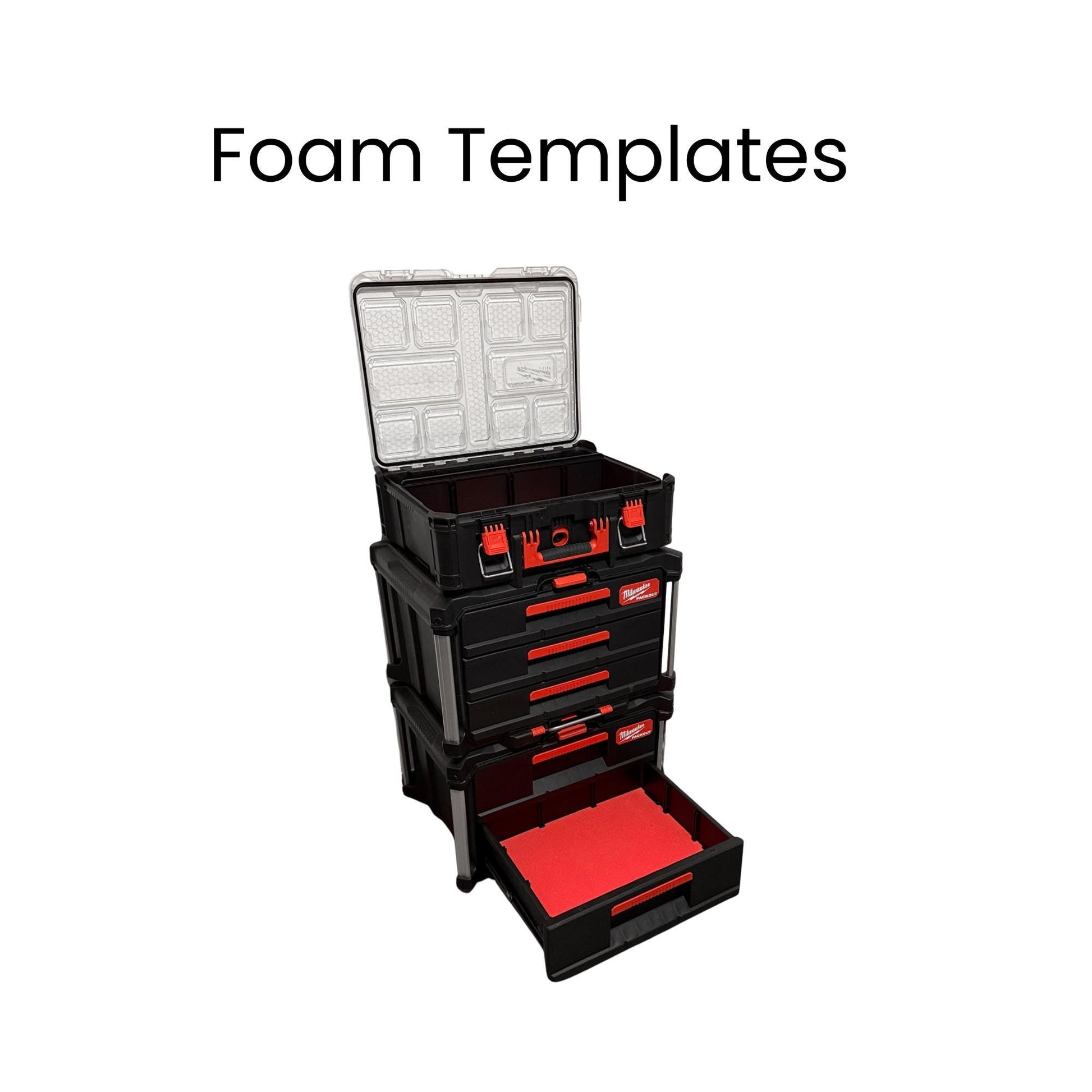 Milwaukee Packout Foam Templates DXF – 2 Drawer Box 3 Drawer Box Deep Organiser