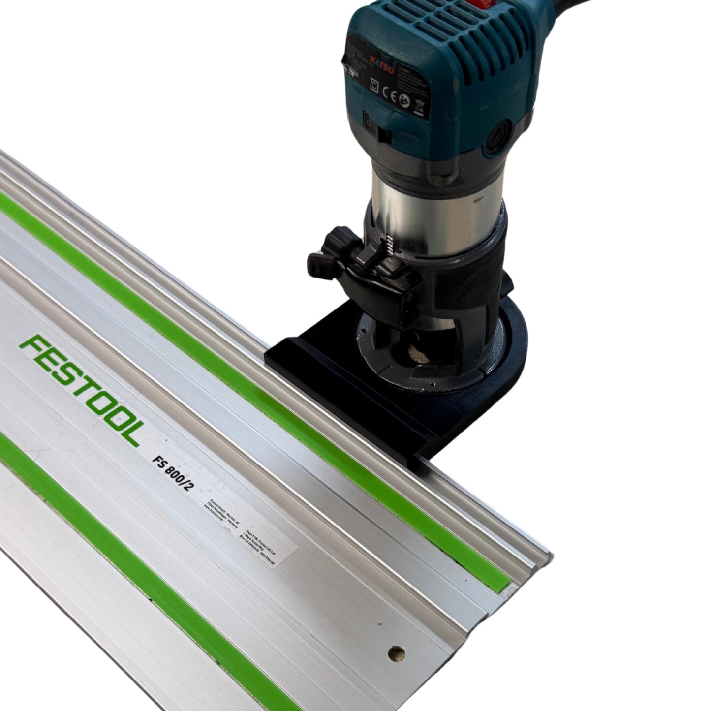 Router Adapter for KATSU Trim Router | Fits Festool Guide Rail | STL + 3MF Digital Files