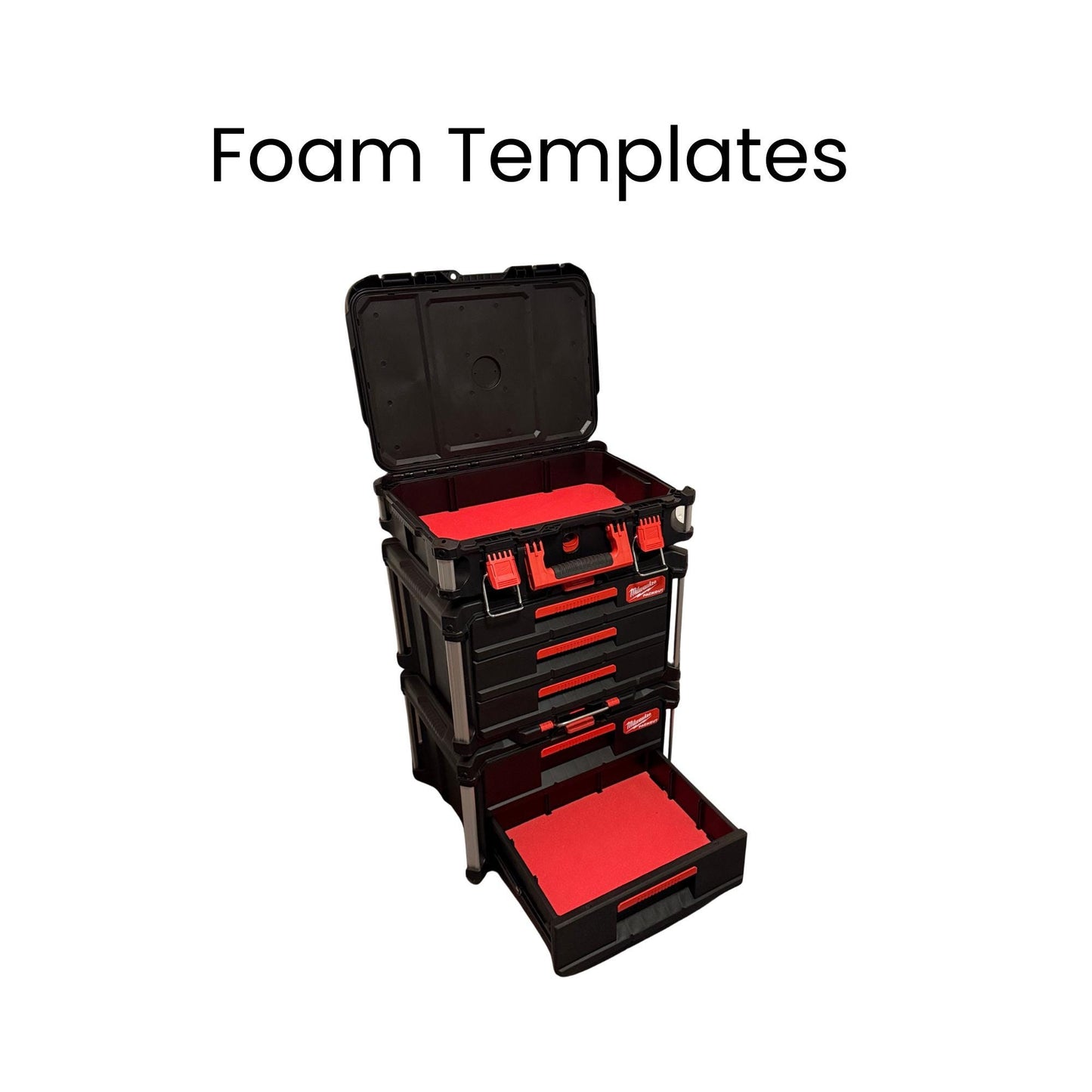 Milwaukee Packout Foam Templates DXF – 2 Drawer 3 Drawer Tool Box Set