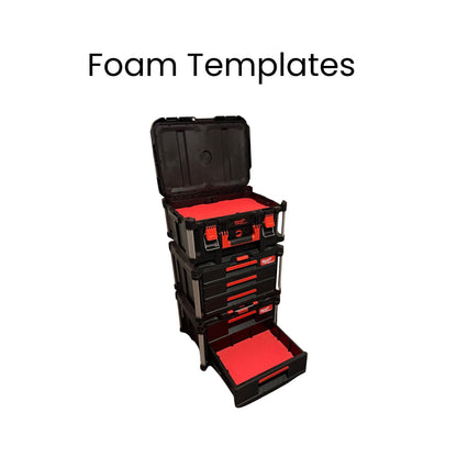 Milwaukee Packout Foam Templates DXF – 2 Drawer 3 Drawer Large Tool Box Set