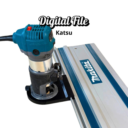 Router Adapter for KATSU Trim Router | Fits Makita Guide Rail | STL + 3MF Files