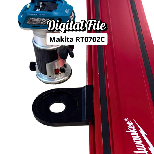 Router Adapter for Makita RT0702C | Fits Milwaukee GR1400 Guide Rail | STL + 3MF Files