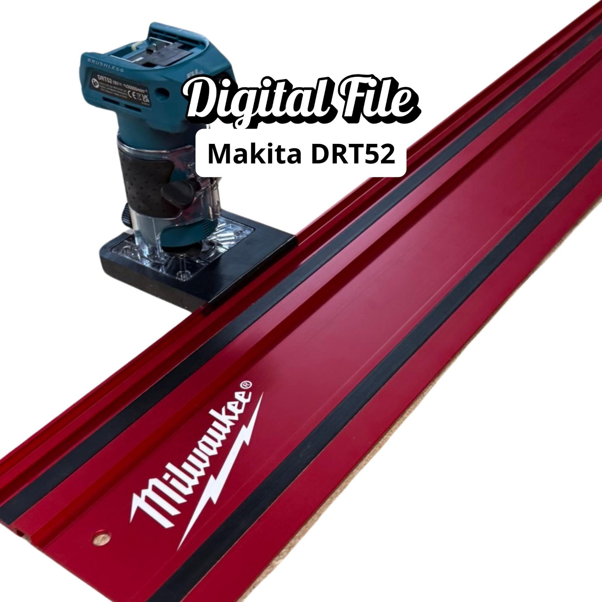 Router Adapter for Makita DRT52 | Fits Milwaukee GR1400 Guide Rail | Digital STL + 3MF Files