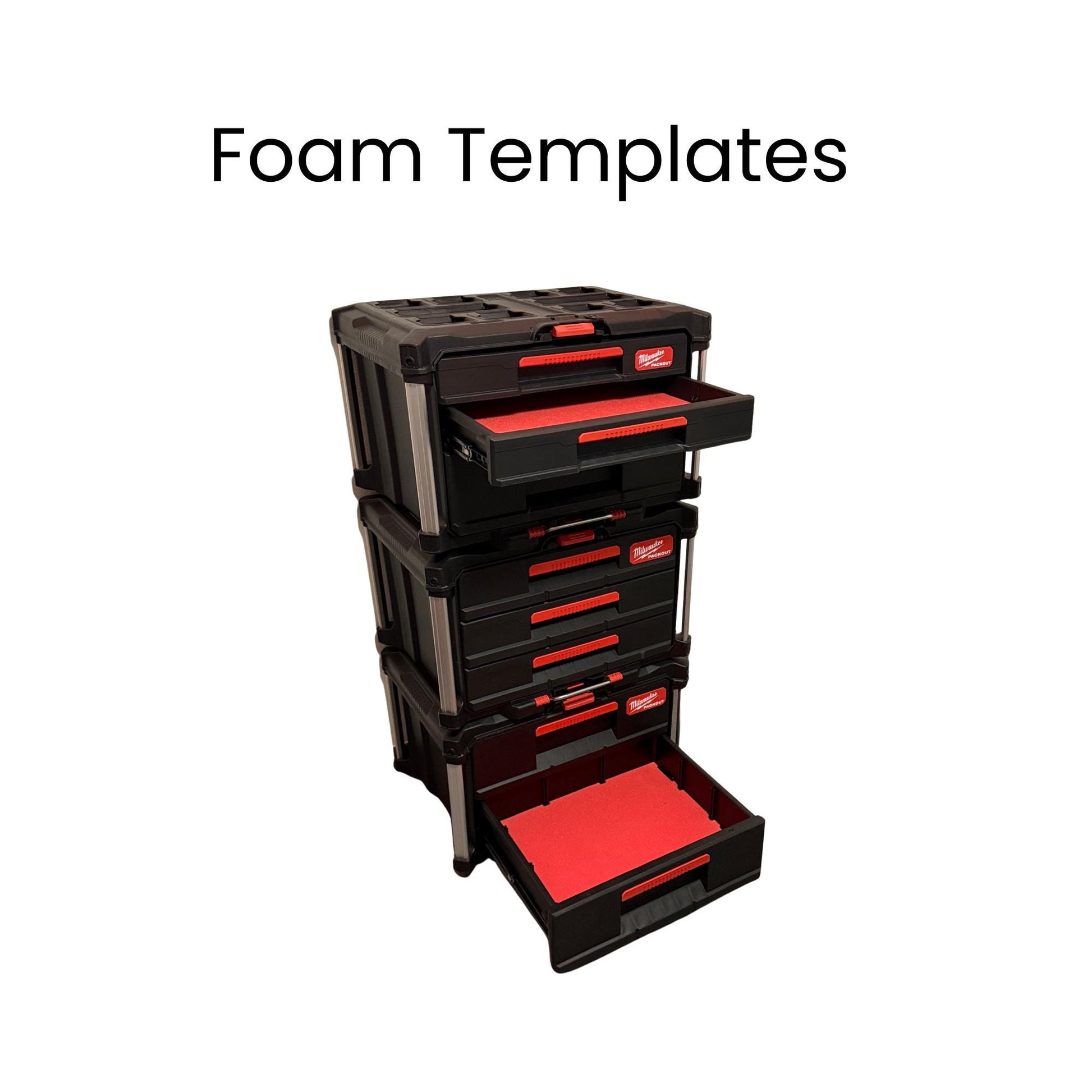 Milwaukee Packout Foam Templates DXF – 2 Plus 1 2 Drawer 3 Drawer Set