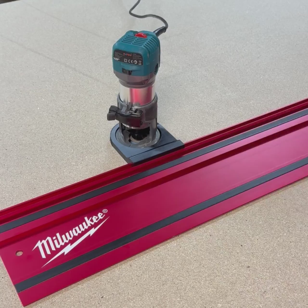 Router Adapter for KATSU Trim Router | Fits Milwaukee GR1400 Guide Rail | STL + 3MF Files
