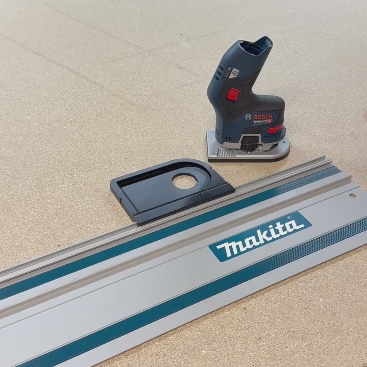 Router Adapter for Bosch GKF 12V | Fits Makita Guide Rail | STL + 3MF Digital Files