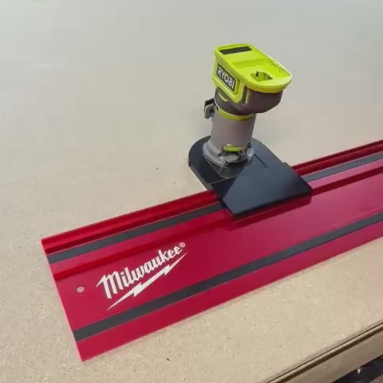 Router Adapter for Ryobi RTR18C | Fits Milwaukee GR1400 Rail | STL + 3MF Digital Files
